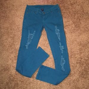 Blue Ripped Skinnies
